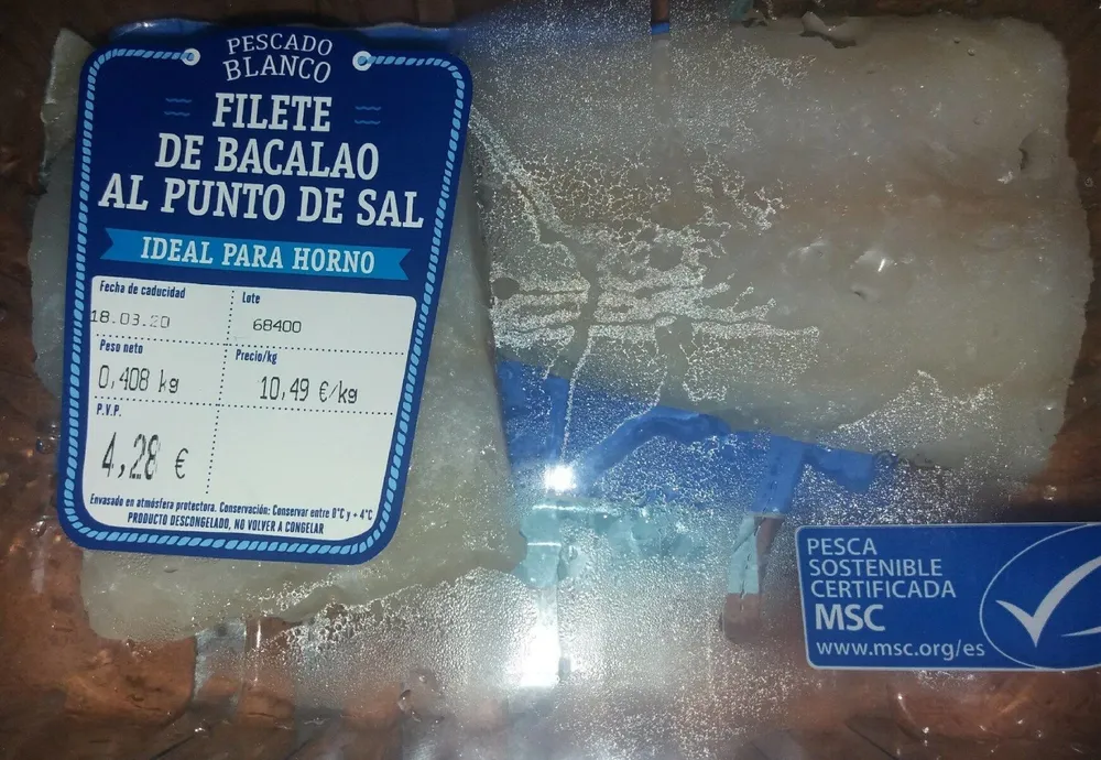Filete de bacalao al punto de sal