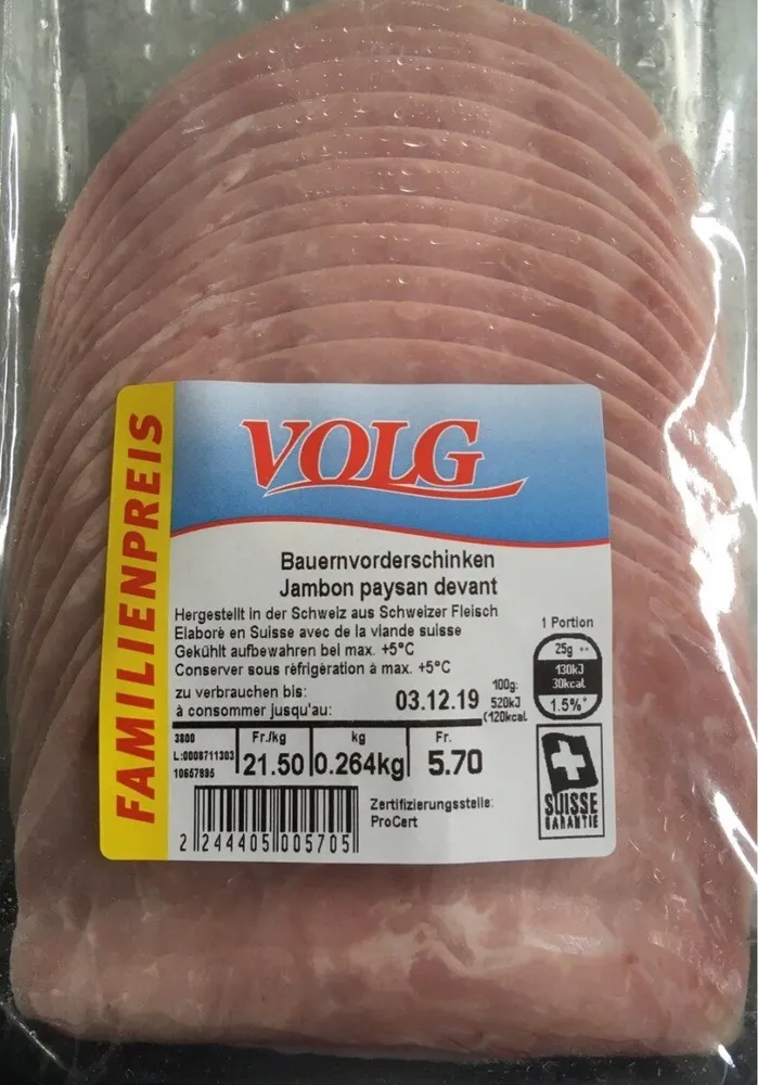 Jambon paysan devant