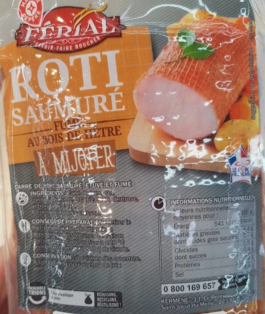 Roti saumuré fumé au bois de hêtre