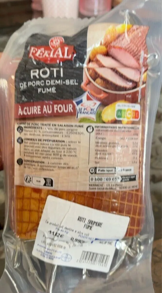 Roti de porc saumuré fumé