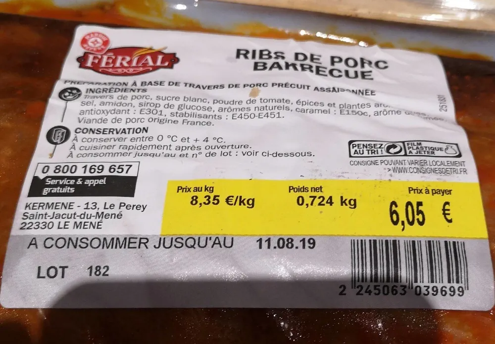 Ribs de porc barbecue
