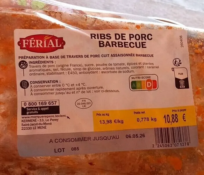 Ribs de porc barbecue