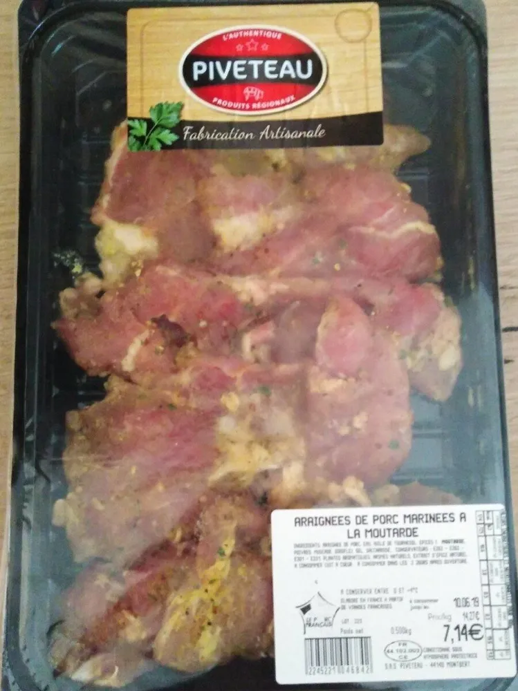Araignée de porc marinées à la moutarde