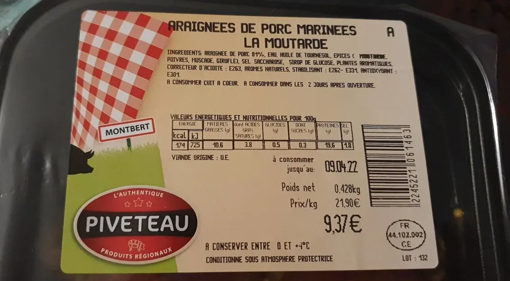 Araignées de porc à la moutarde