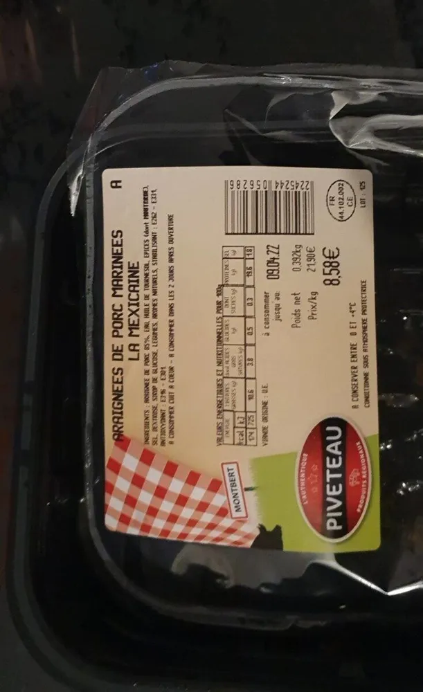 Araignées de porc marinées à la mexicaine