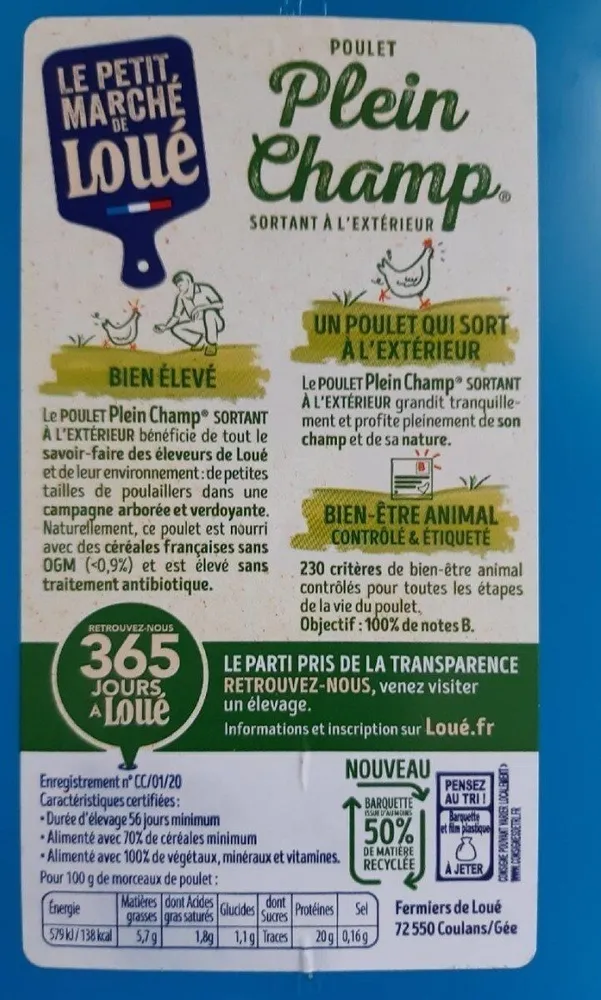 2 filets de poulet plein champ
