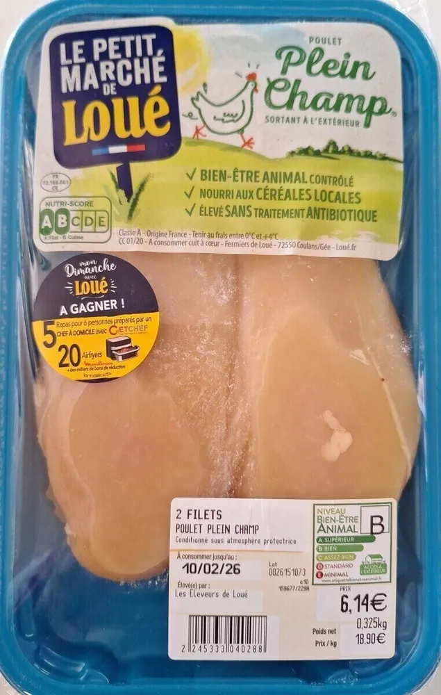 Filets de poulet plein champ