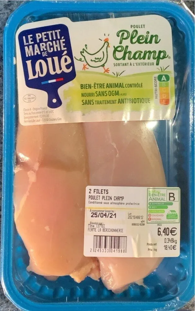 2 filets poulet plein champ
