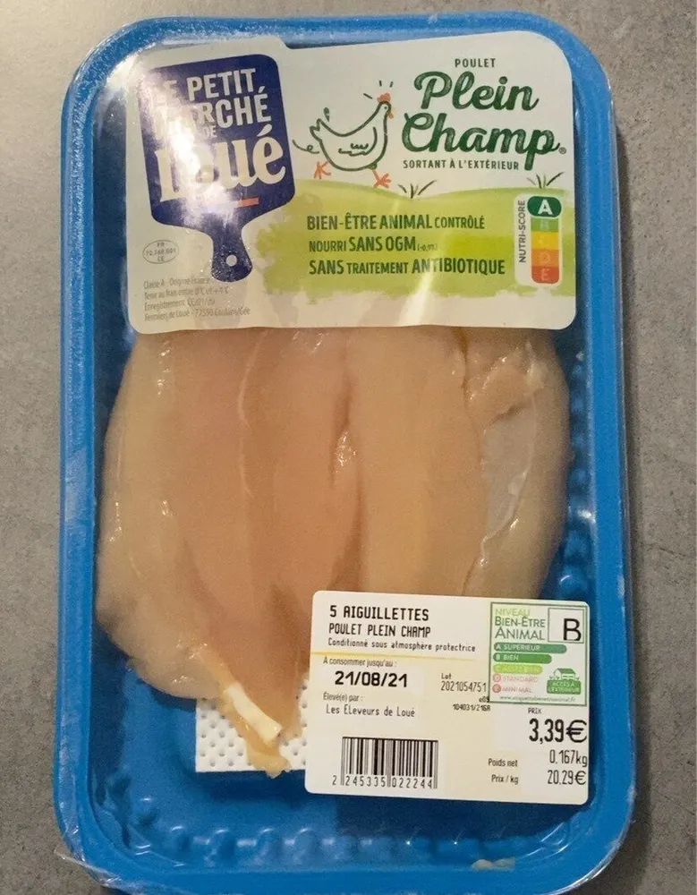 5 aiguillettes poulet plein champ