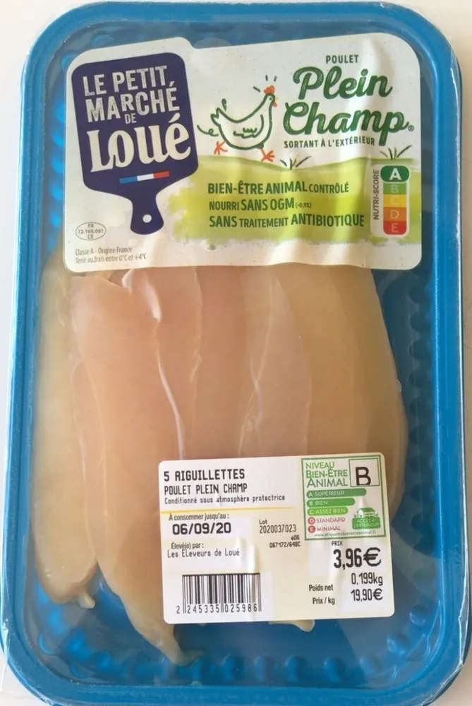 5 aiguillettes poulet plein champ