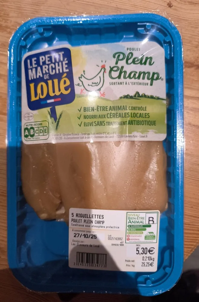 5 aiguillettes poulet plein champ