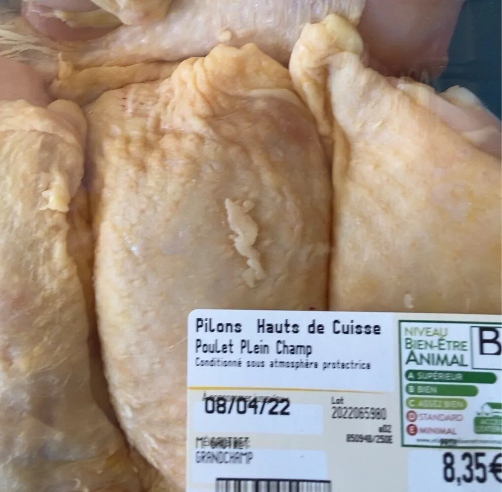 Pilons hauts de cuisse poulet plein champ