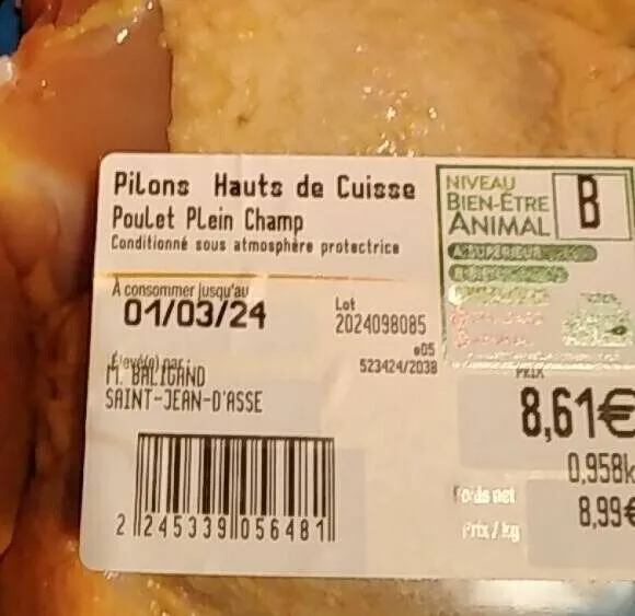 Poulet plein champ