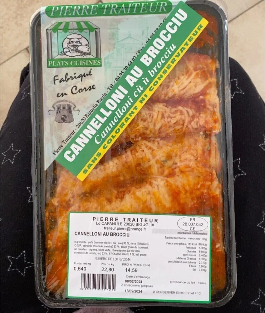 Cannelloni au bruccio