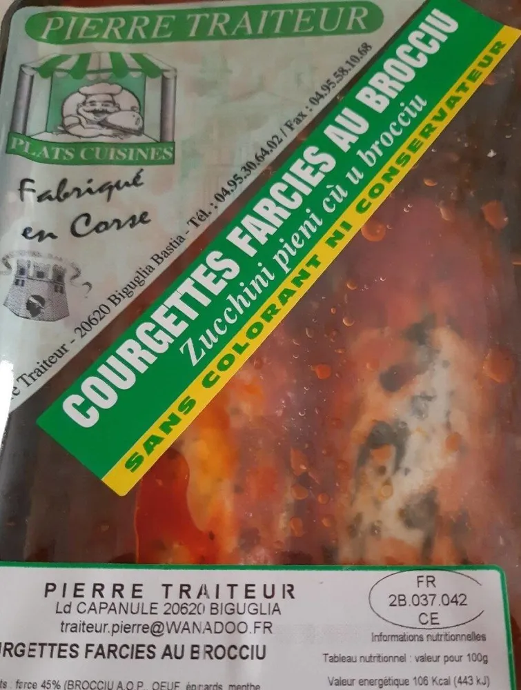 Courgettes farcies au brocciu