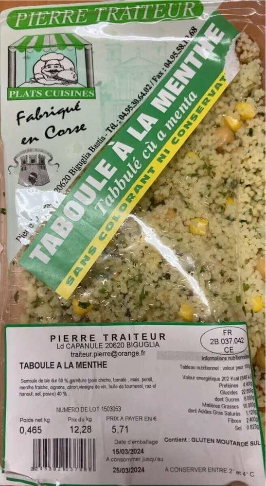 Taboule a la menthe