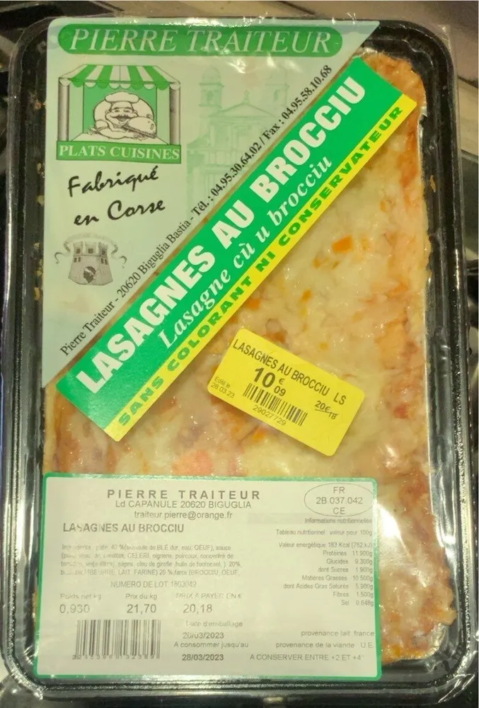 Lasagnes au brocciu