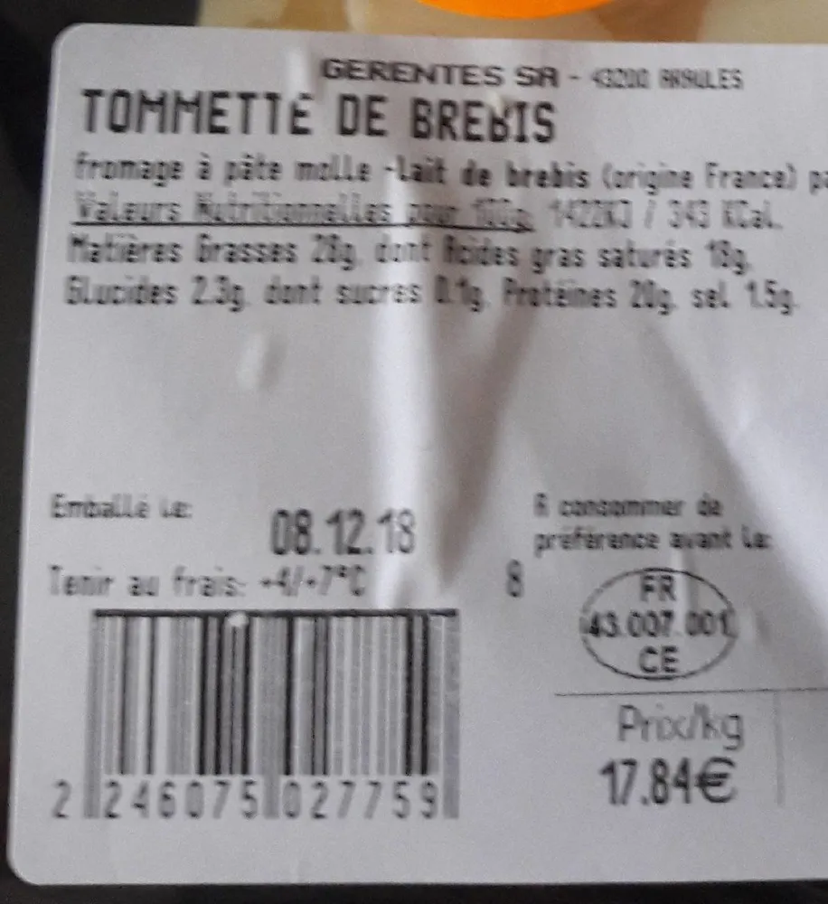 Tommette de brebis
