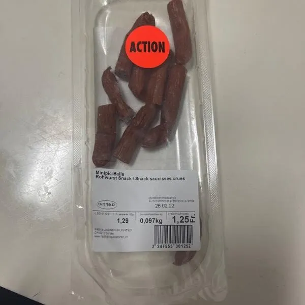 Snack saucisse crues