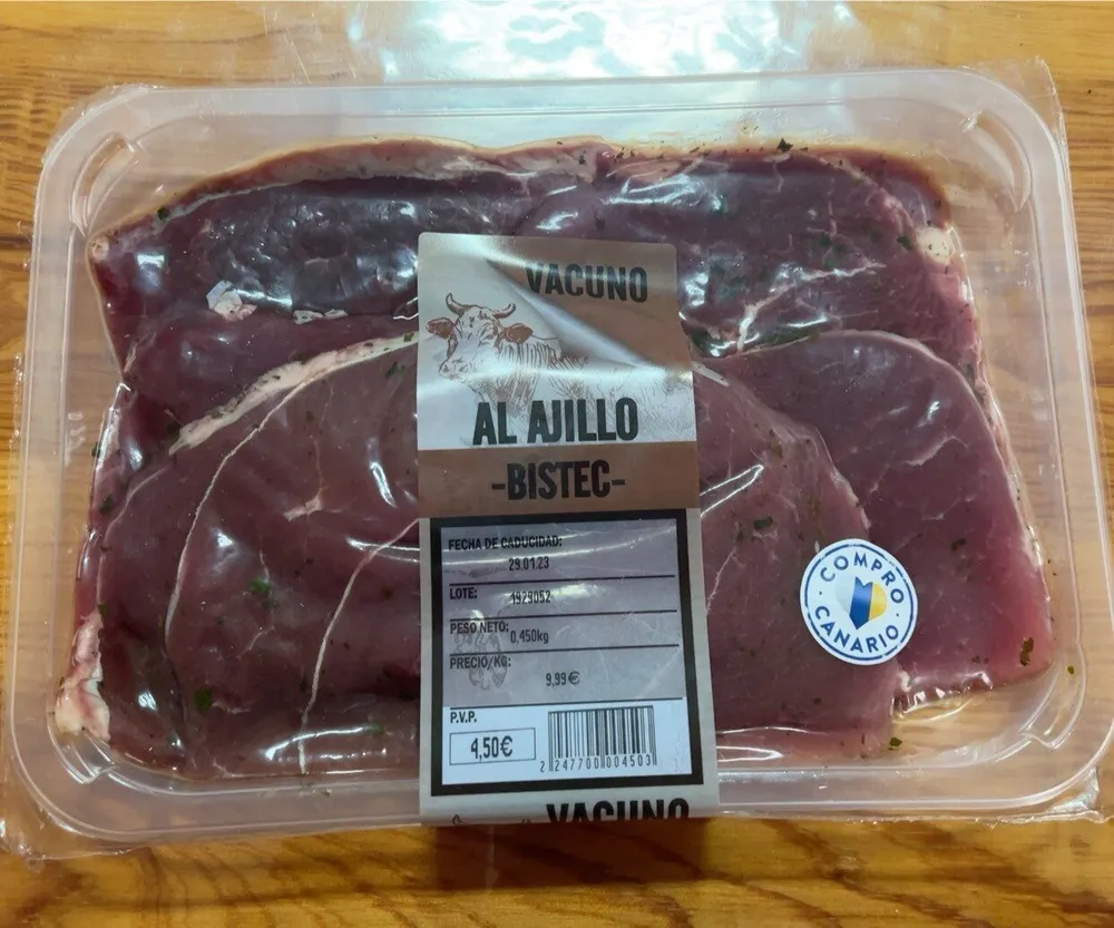 Vacuno al ajillo Bistec