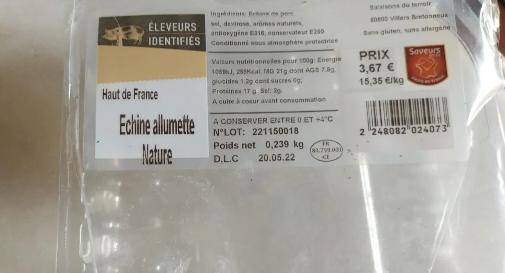 Échine allumette nature
