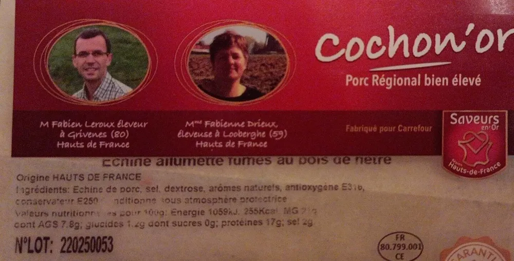 Échine allumette fumée au bois de hêtre
