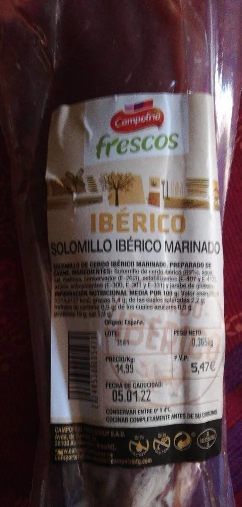 Solomillo ibérico marinado