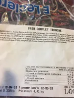 Pain complet tranché