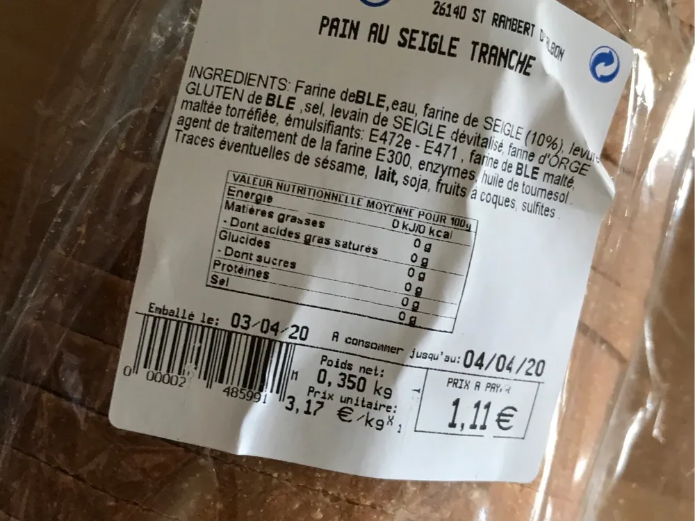 Pain seigle