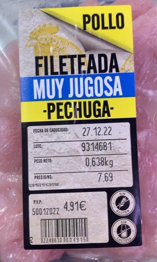 Pollo fileteada muy jugosa