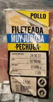 Pechuga fileteada muy jugosa
