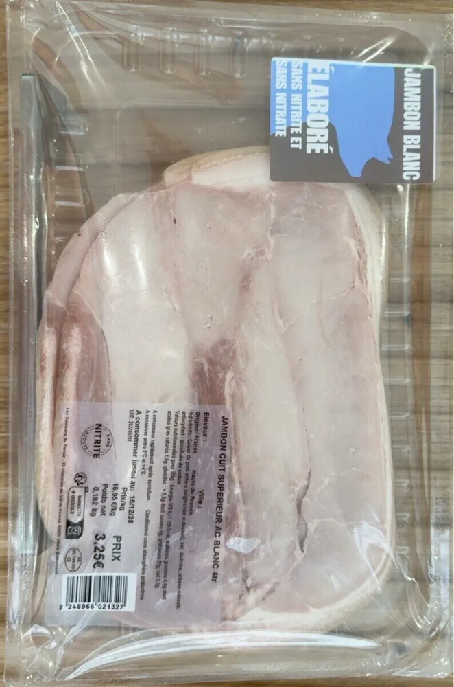 Jambon cuit supérieur AC blanc 4 tranches
