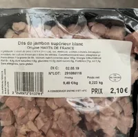 Dés de jambon superieur blanc