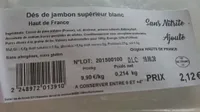 Dés de jambon supérieur blanc