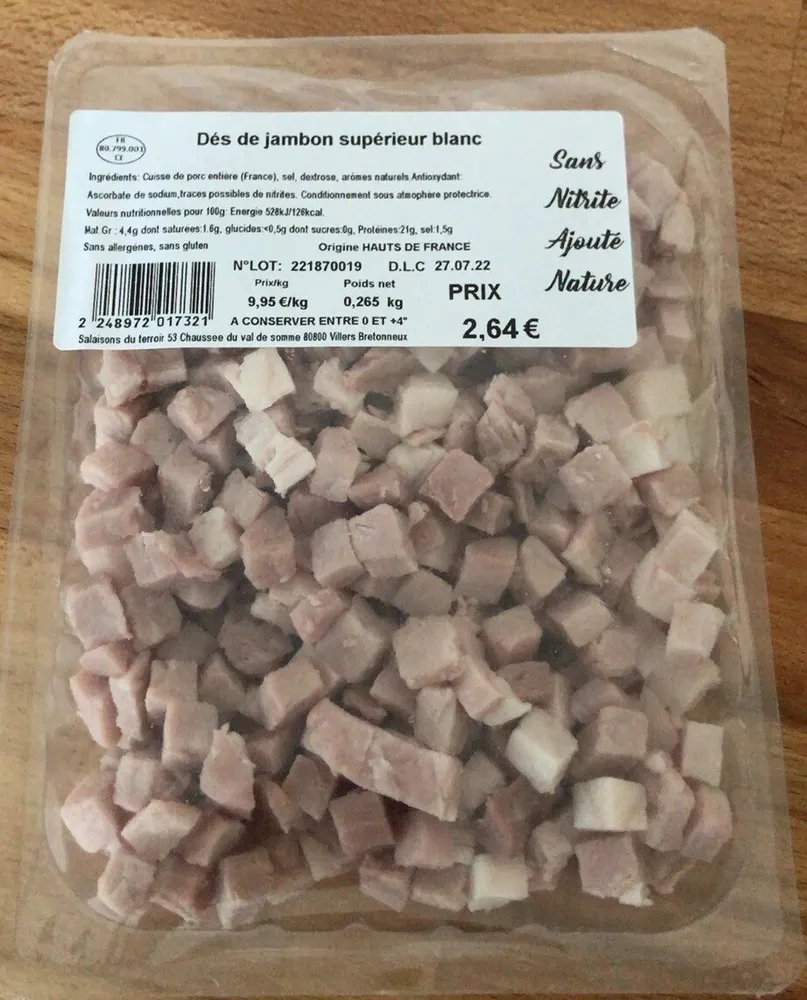 Des de jambon blanc superieur