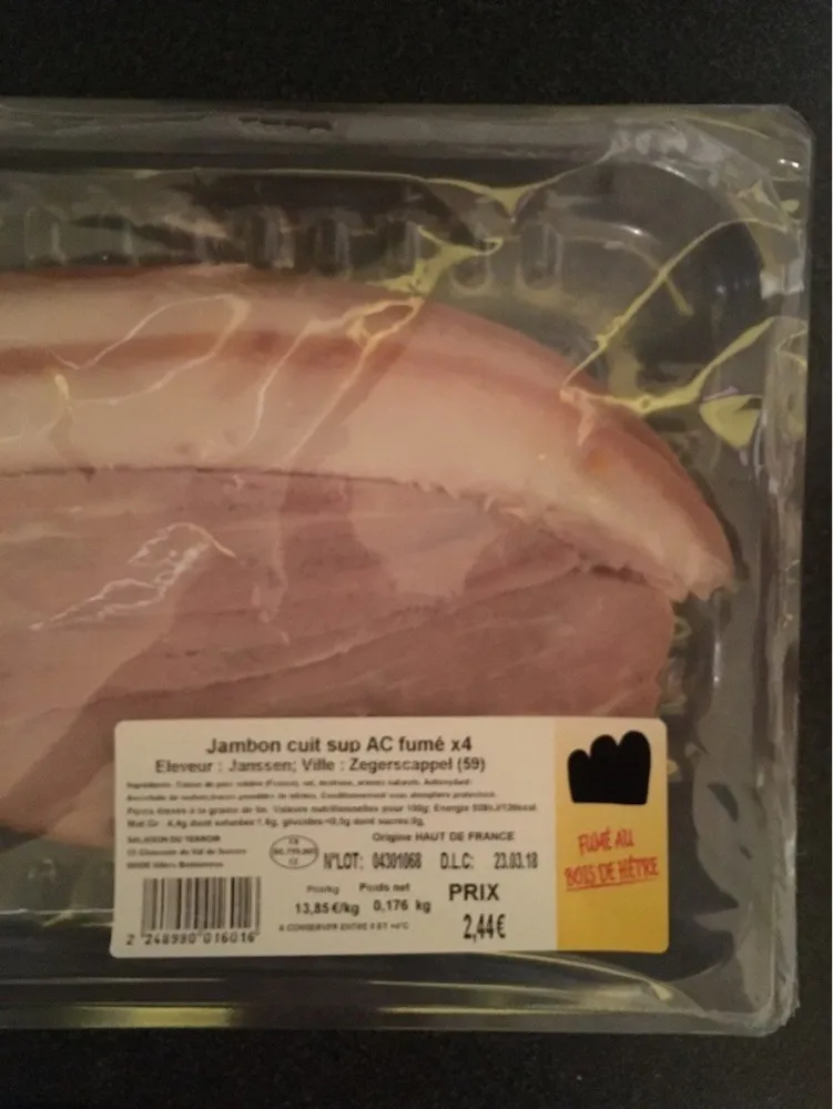 Jambon cuit sup AC fumé