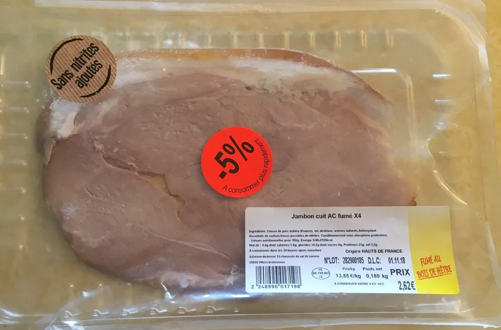 Jambon cuit AC fumé x4