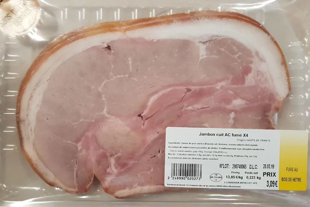 Jambon cuit ac fumé x4
