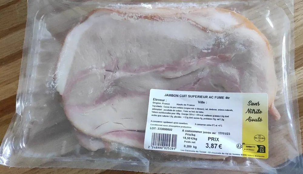 Jambon cuit supérieur ac fumé