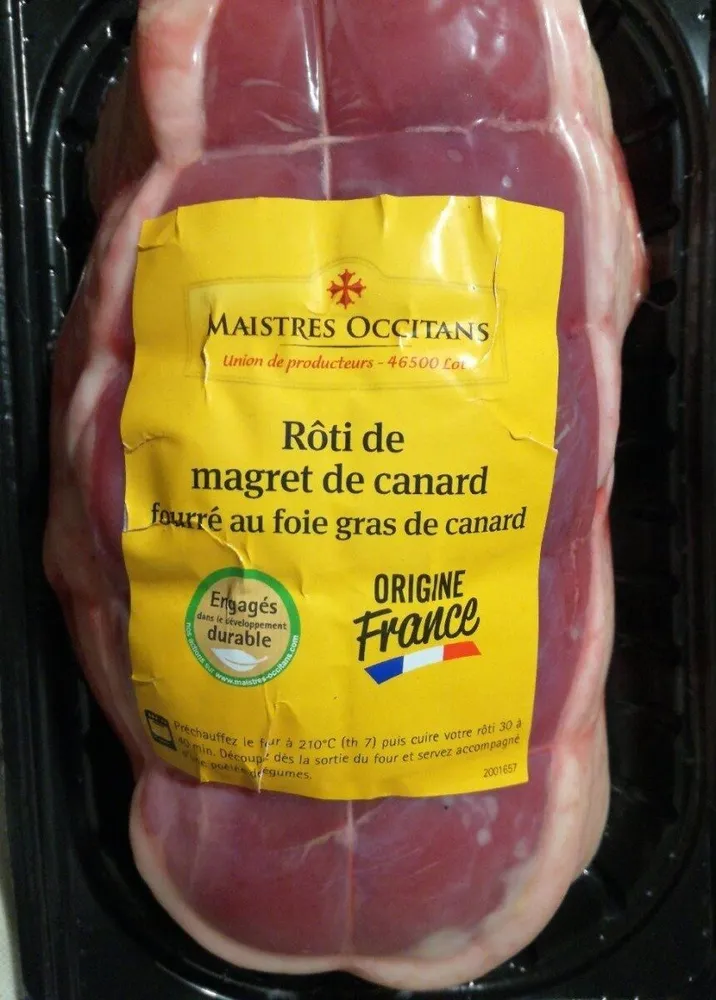 Rôti de magret de canard fourré au foie gras de canard