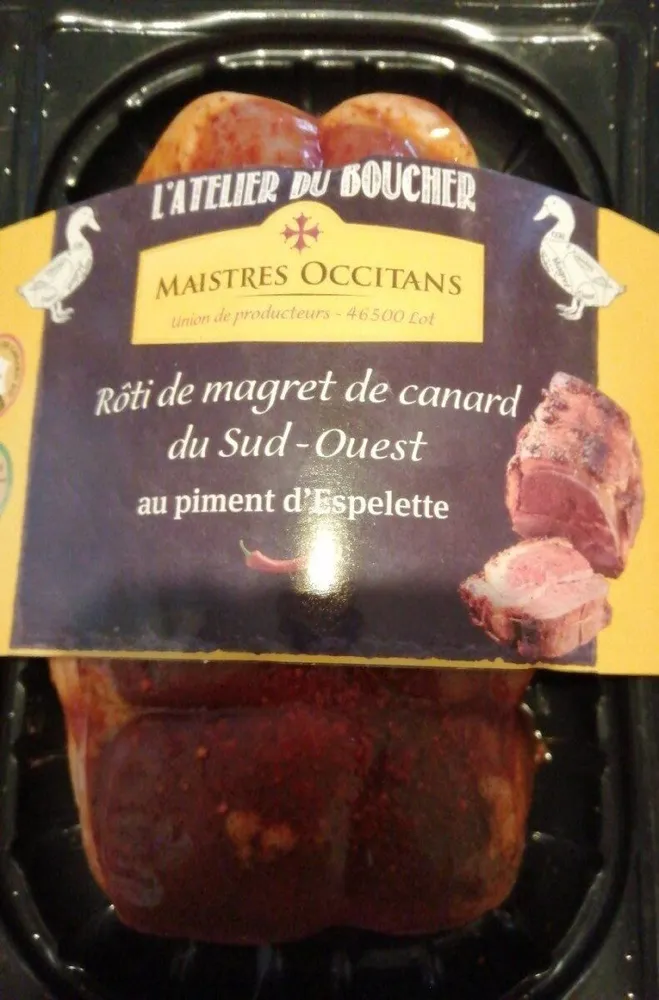 Rôti de magret de canard au piment d'espelette