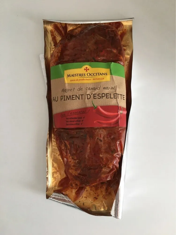 Magret de canard mariné au piment d'espelette