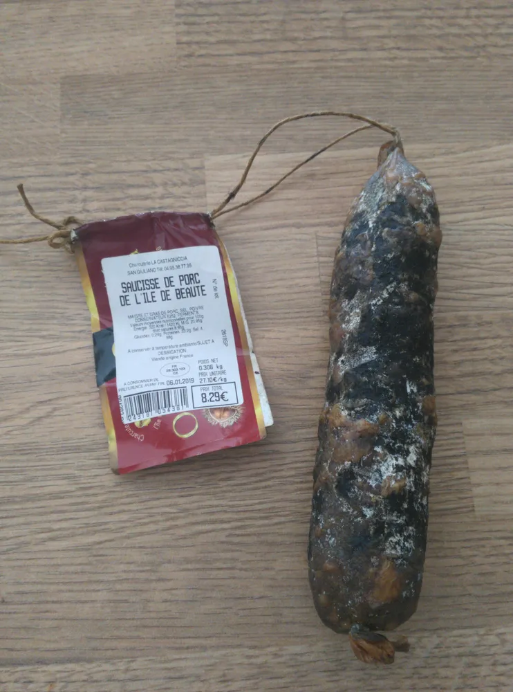 Saucisse de porc de l'ile de beauté