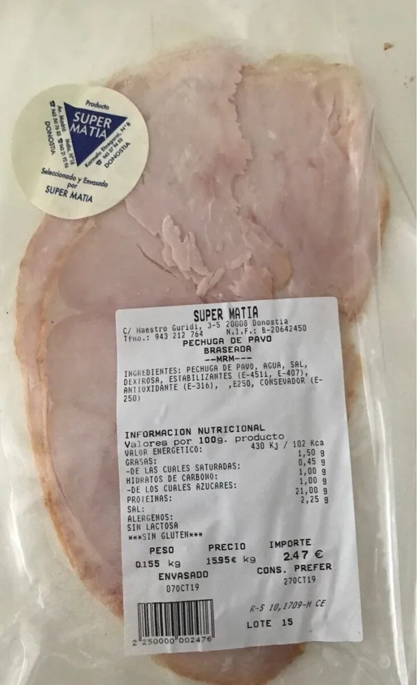 Pechuga de pavo braseada