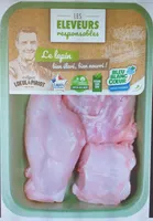 demi lapin découpé sans tête sans abats