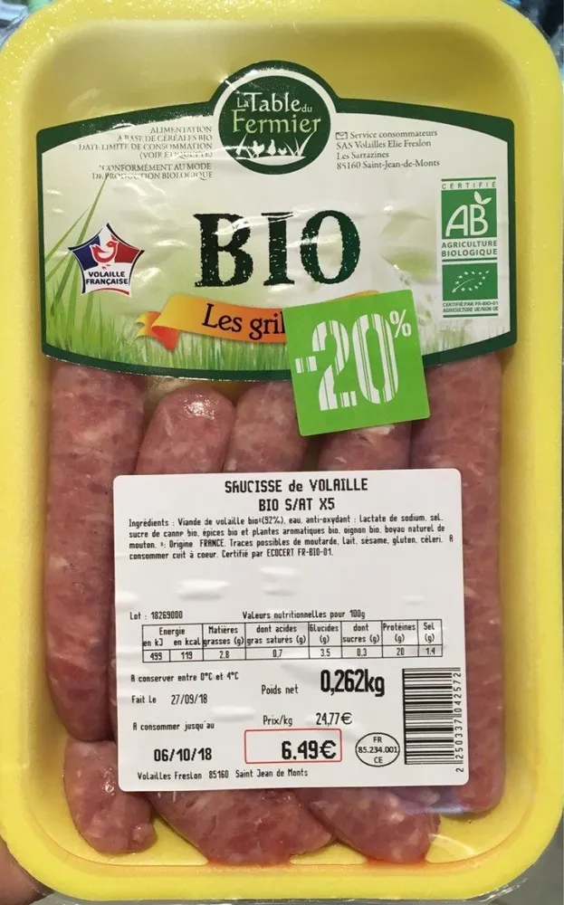Saucisses de volailles
