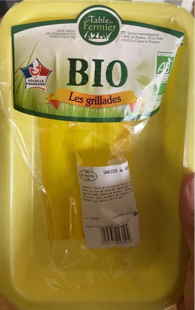 Saucisses de volaille bio