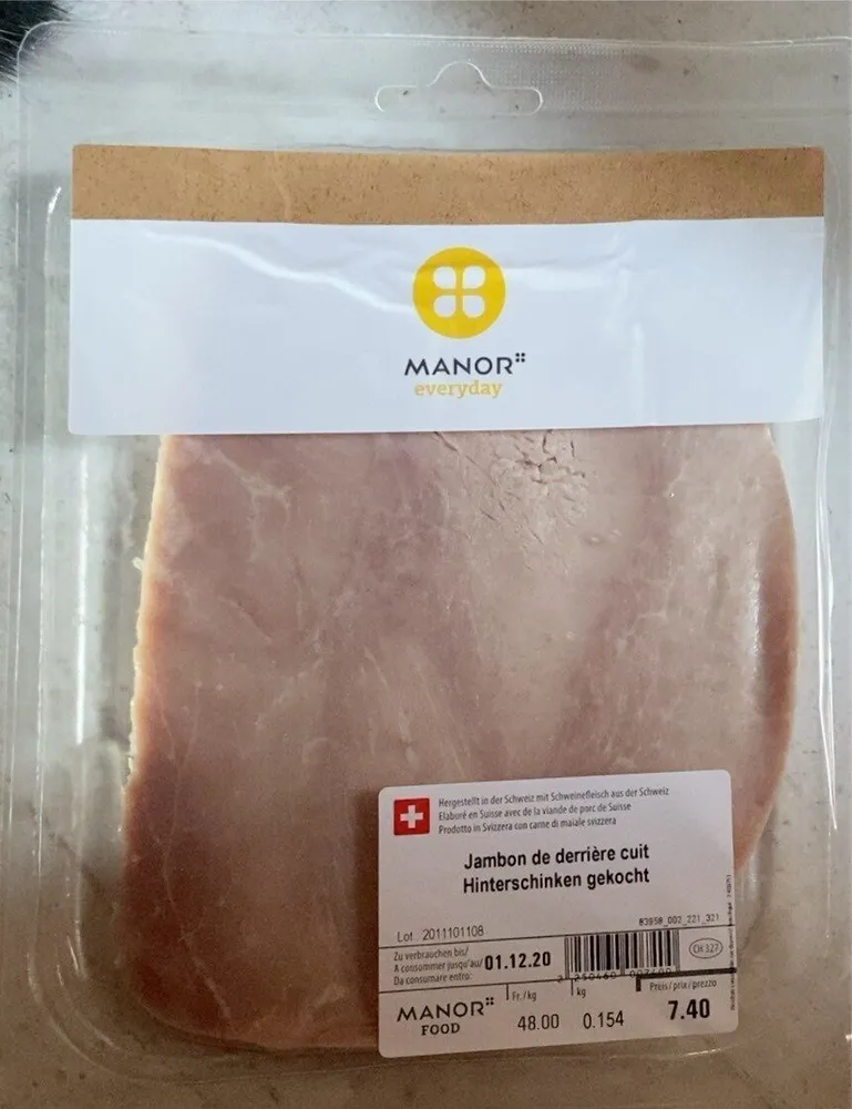 Jambon de derriere cuit