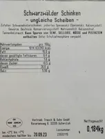 Schwarzwälder Schinken, ungleiche Scheiben