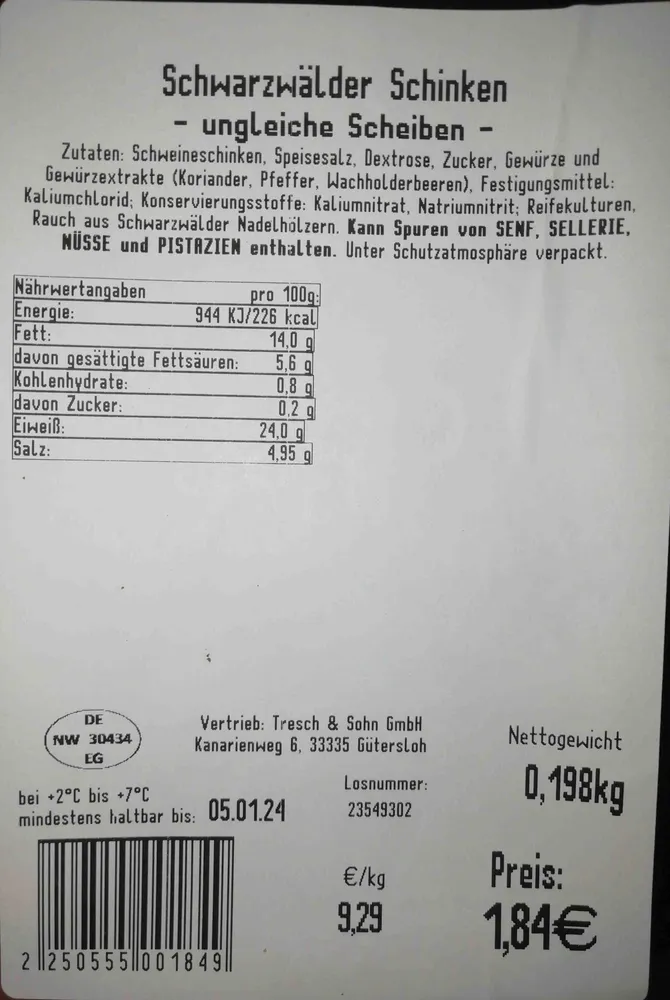 Schwarzwäldee Schinken